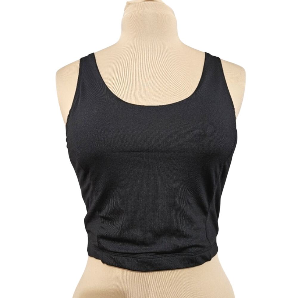 Black Crop Top by City Lights Criss Cross Open Back Sleeveless Large Y2K‎